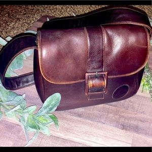 Vintage genuine leather cross body bag